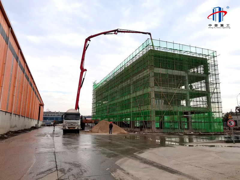 中普重工建設新型路面建材再生循環利用鋼結構工業園