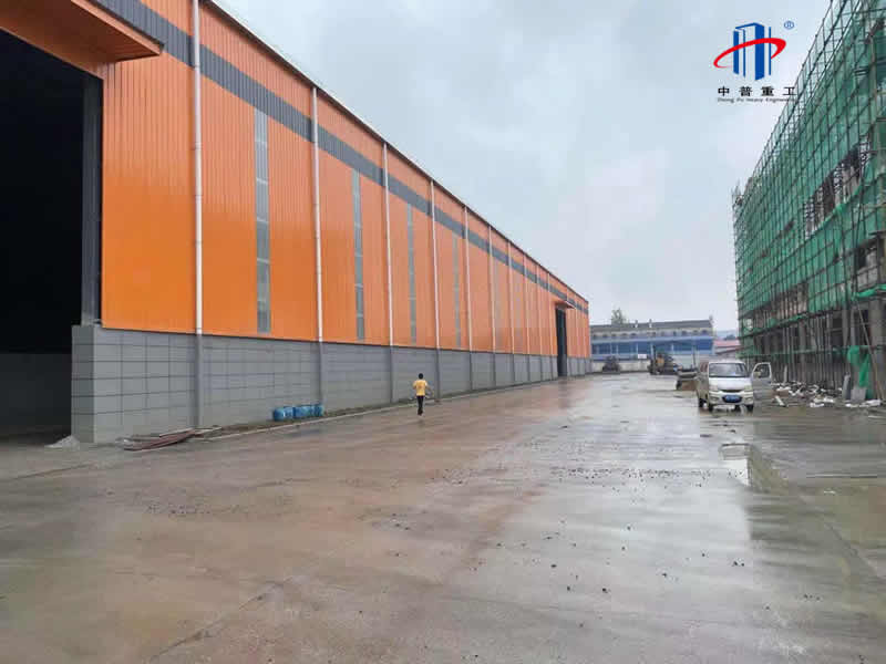 中普重工建設新型路面建材再生循環利用鋼結構工業園